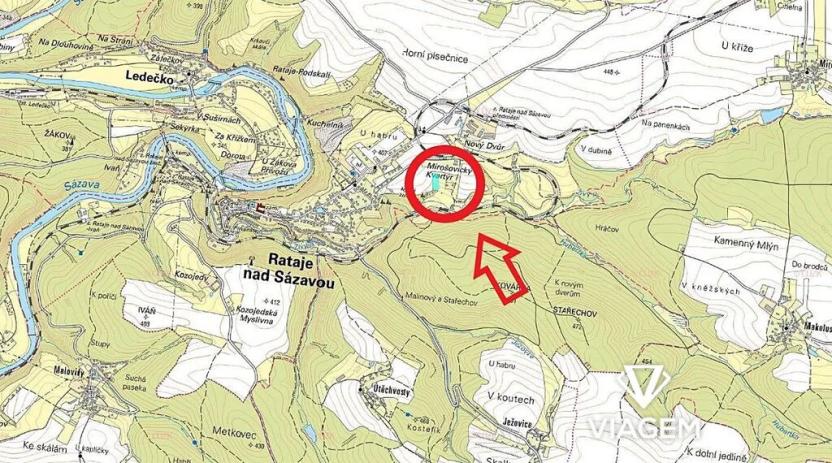 Prodej podílu zahrady, Rataje nad Sázavou, 2868 m2