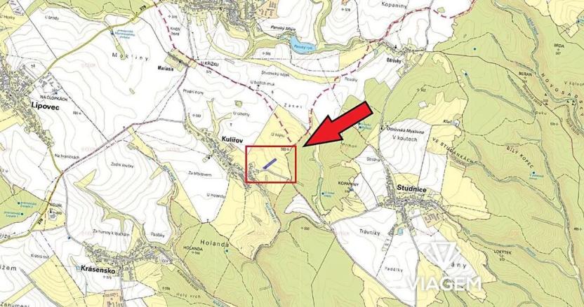 Prodej podílu pole, Kulířov, 834 m2