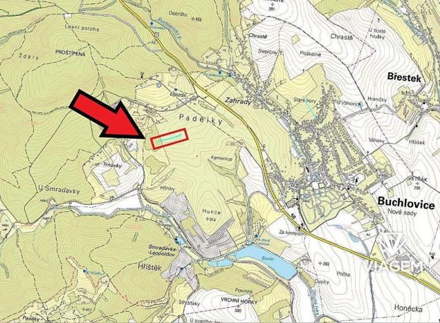 Prodej podílu zahrady, Buchlovice, 490 m2