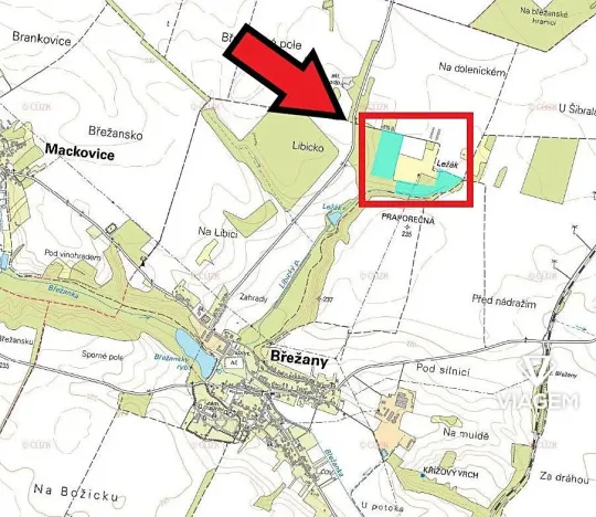 Prodej podílu lesa, Břežany, 7363 m2