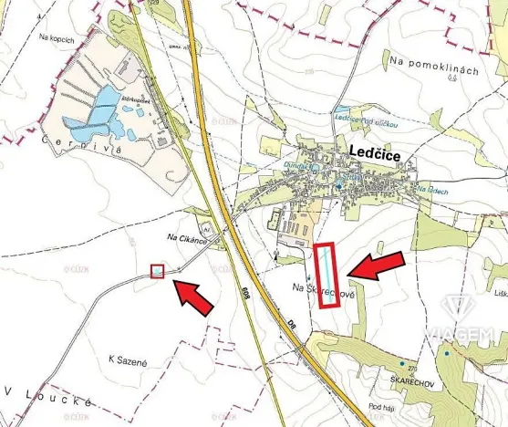 Prodej podílu pole, Ledčice, 446 m2