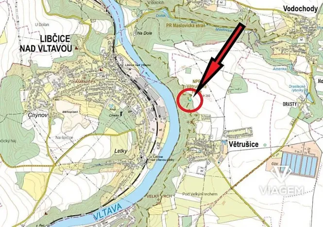 Prodej podílu pole, Větrušice, 298 m2