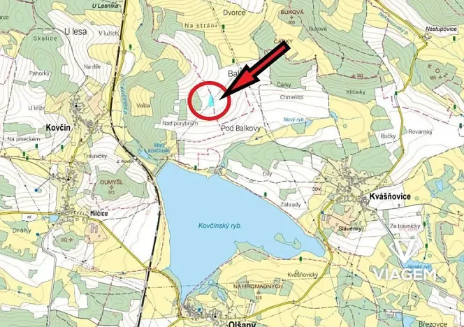 Prodej podílu pole, Kovčín, 1887 m2