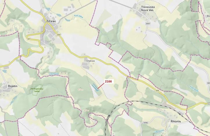 Dražba lesa, Žďárec, 3616 m2