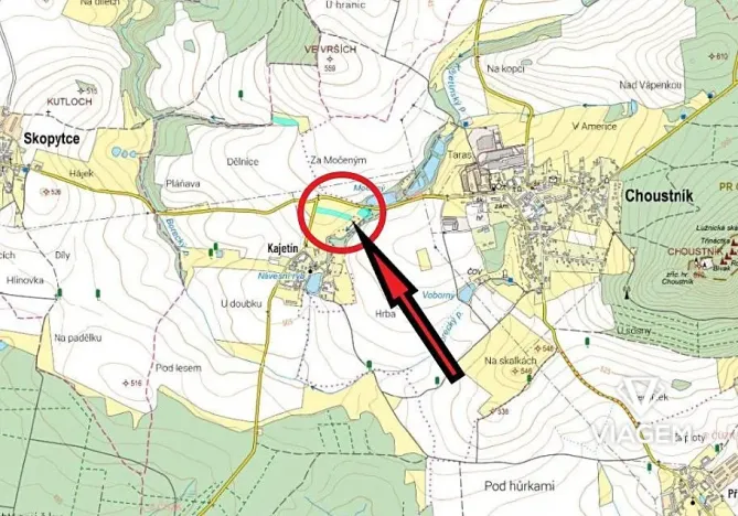 Prodej podílu pole, Choustník, 1343 m2