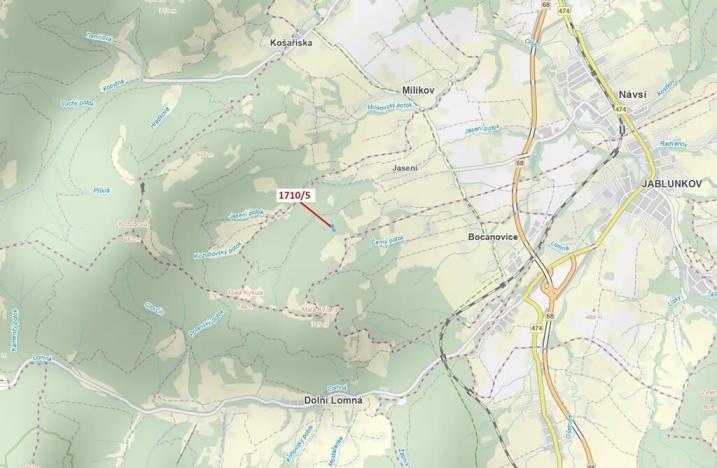 Dražba lesa, Návsí, 3528 m2