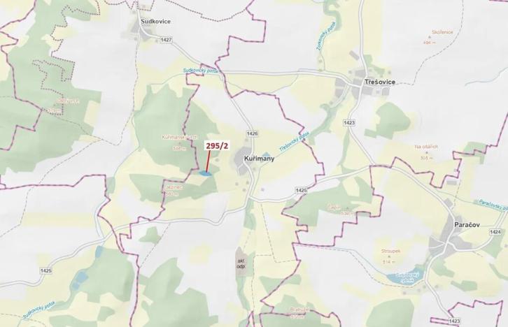 Dražba lesa, Kuřimany, 3255 m2