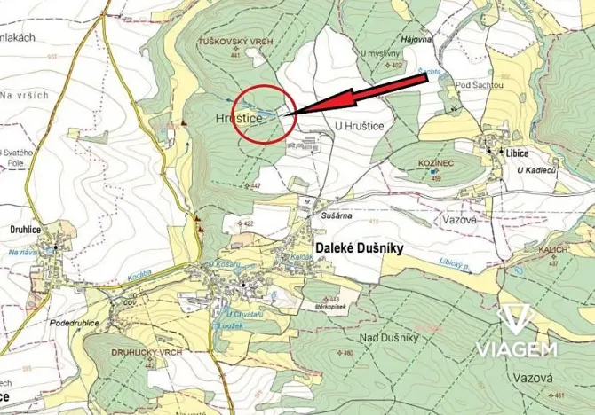 Prodej podílu pole, Daleké Dušníky, 375 m2