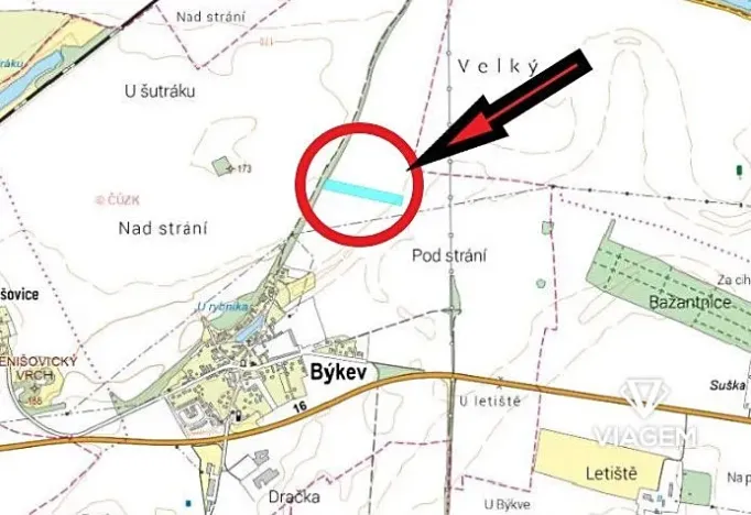 Prodej podílu pole, Býkev, 1340 m2