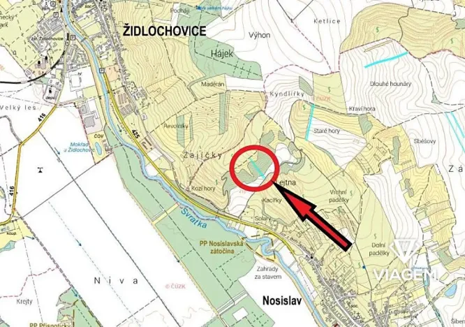 Prodej podílu pole, Nosislav, 890 m2