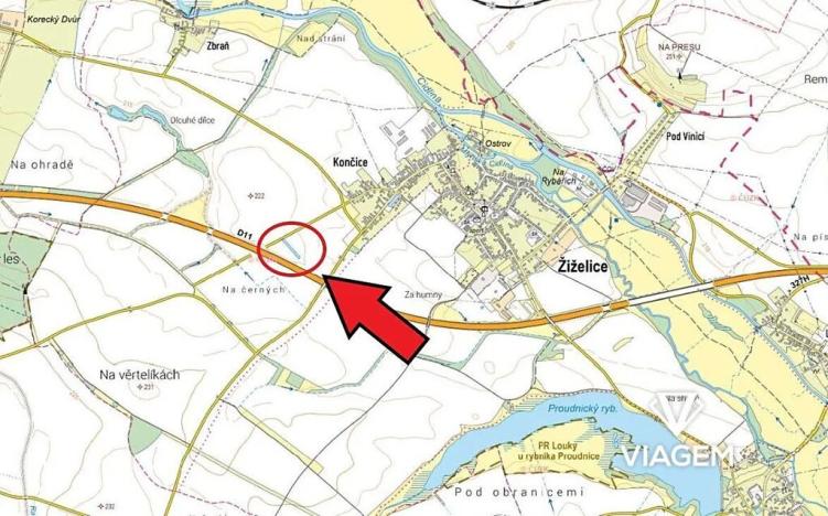 Prodej podílu pole, Žiželice, 1058 m2