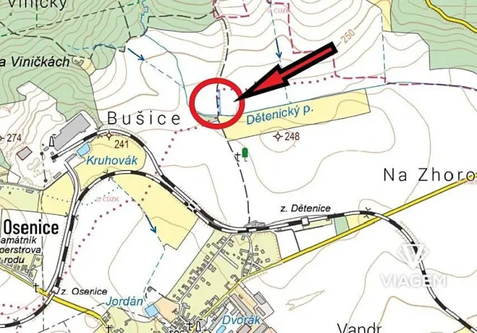 Prodej podílu pole, Dětenice, 634 m2