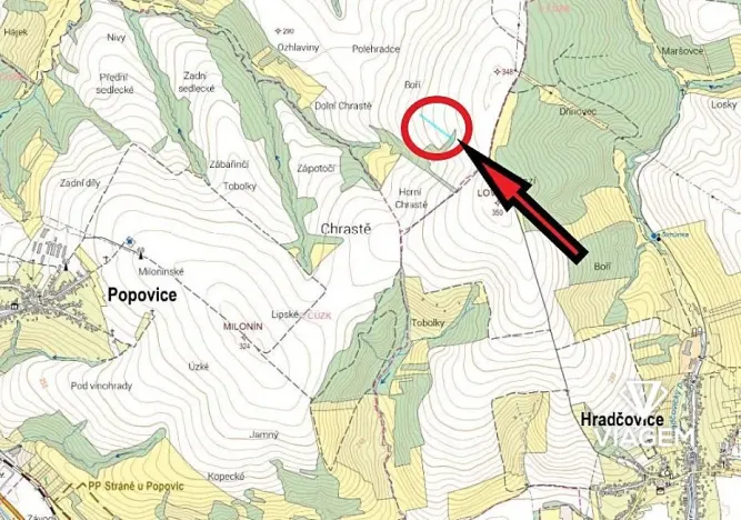 Prodej podílu pole, Mistřice, 446 m2