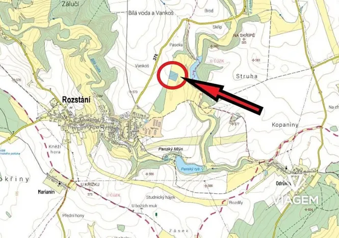 Prodej podílu pole, Rozstání, 1322 m2