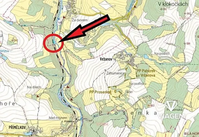 Prodej pole, Bítovčice, 709 m2