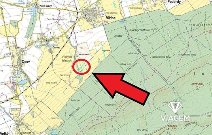 Prodej podílu pole, Vižina, 842 m2