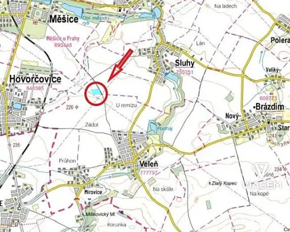 Prodej podílu pole, Veleň, 1319 m2