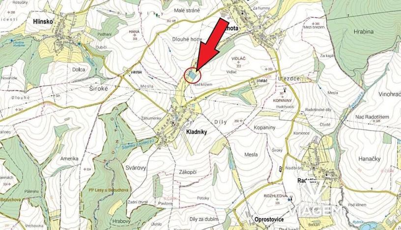 Prodej podílu pole, Kladníky, 1252 m2