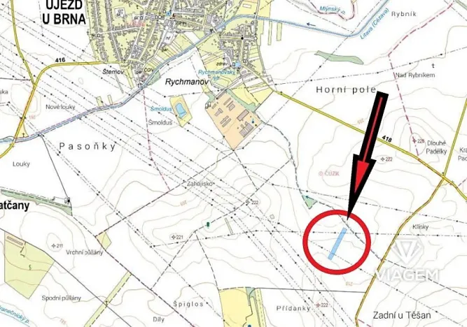 Prodej pole, Újezd u Brna, 11026 m2