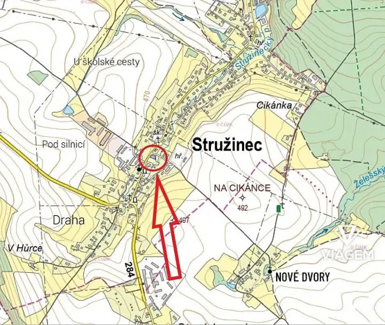 Prodej podílu pozemku pro bydlení, Stružinec, 233 m2