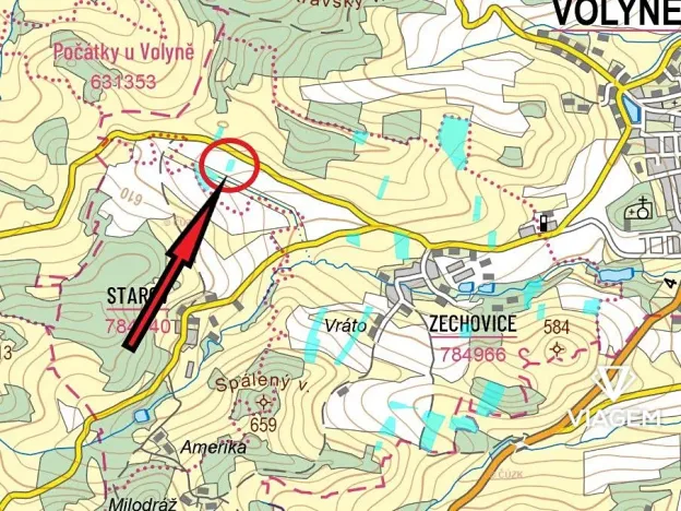 Prodej podílu pole, Volyně, 940 m2