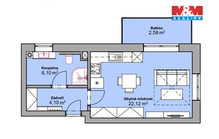 Prodej bytu 1+kk, Rožďalovice, Náměstí, 32 m2