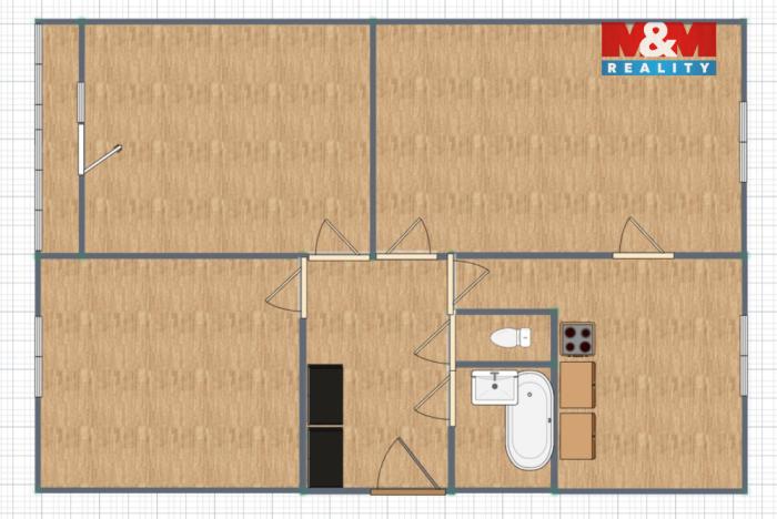 Prodej bytu 3+1, Jaroměř - Pražské Předměstí, Na Zavadilce, 61 m2
