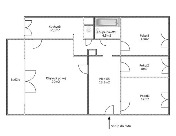 Pronájem bytu 4+1, Brno, Bzenecká, 85 m2