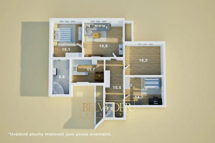 Prodej bytu 4+1, Teplice, Metelkovo náměstí, 120 m2