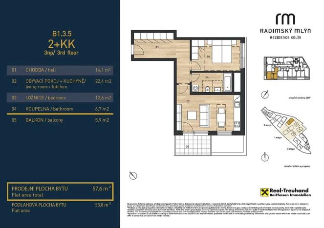 Prodej bytu 2+kk, Kolín, 58 m2