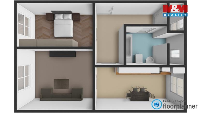 Pronájem bytu 2+1, Žďár nad Sázavou - Žďár nad Sázavou 3, Okružní, 49 m2