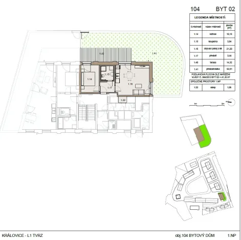 Pronájem bytu 2+kk, Praha - Královice, Ke Tvrzi, 120 m2