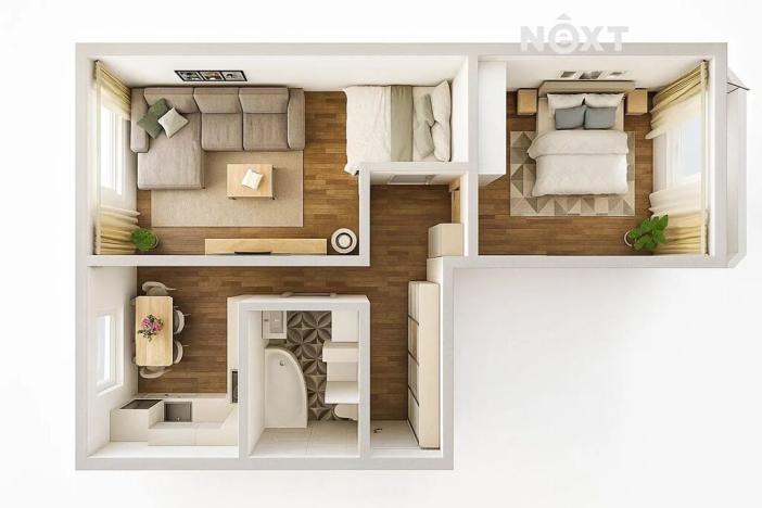 Pronájem bytu 2+1, Brno, Ulička, 57 m2