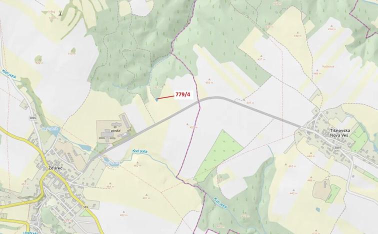 Dražba louky, Žďárec, 225 m2