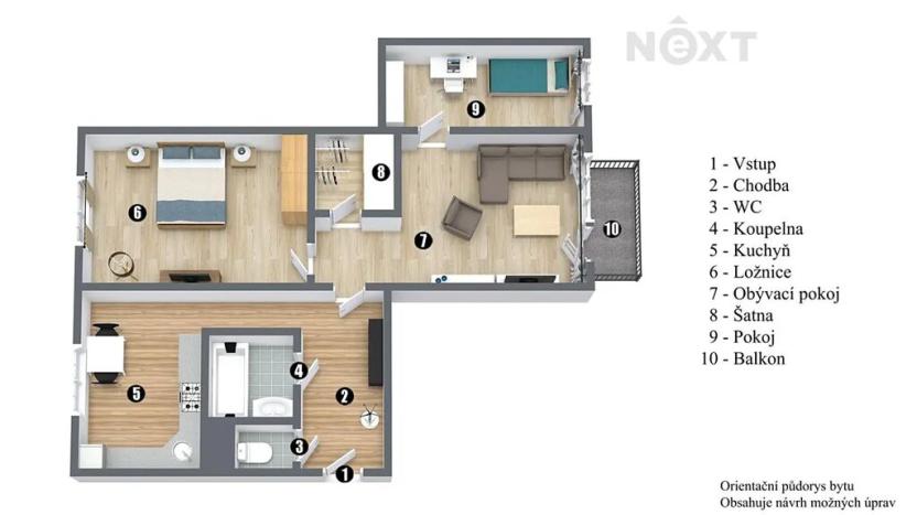 Prodej bytu 3+1, Žatec, V Zahradách, 65 m2