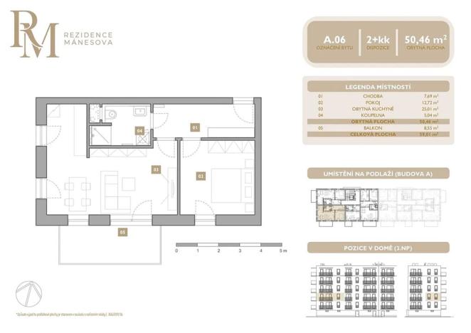 Prodej bytu 2+kk, Lipník nad Bečvou, Mánesova, 50 m2
