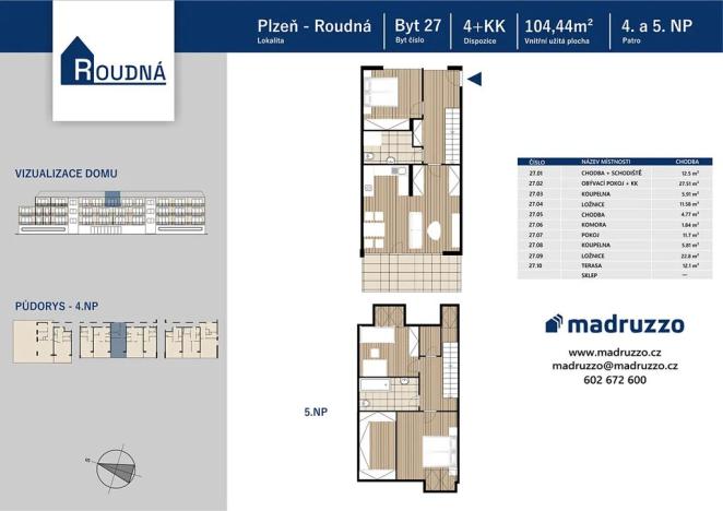Prodej bytu 4+kk, Plzeň, Na Roudné, 104 m2