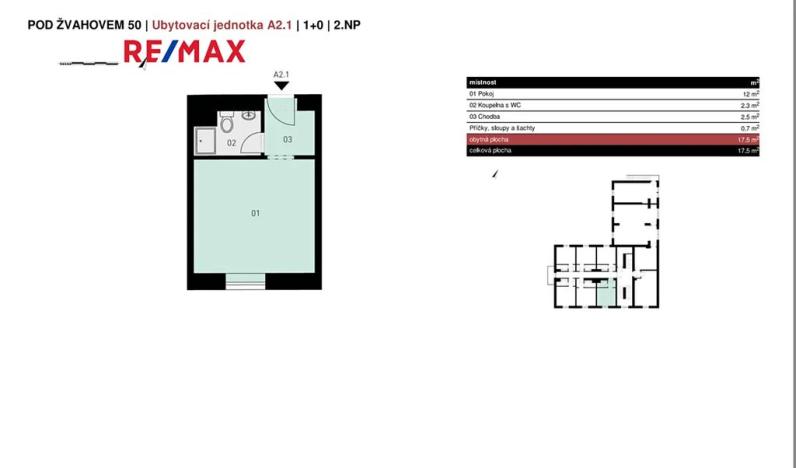 Prodej bytu 1+kk, Praha - Hlubočepy, Pod Žvahovem, 17 m2