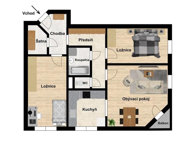 Prodej bytu 3+1, Liberec, Křížová, 75 m2