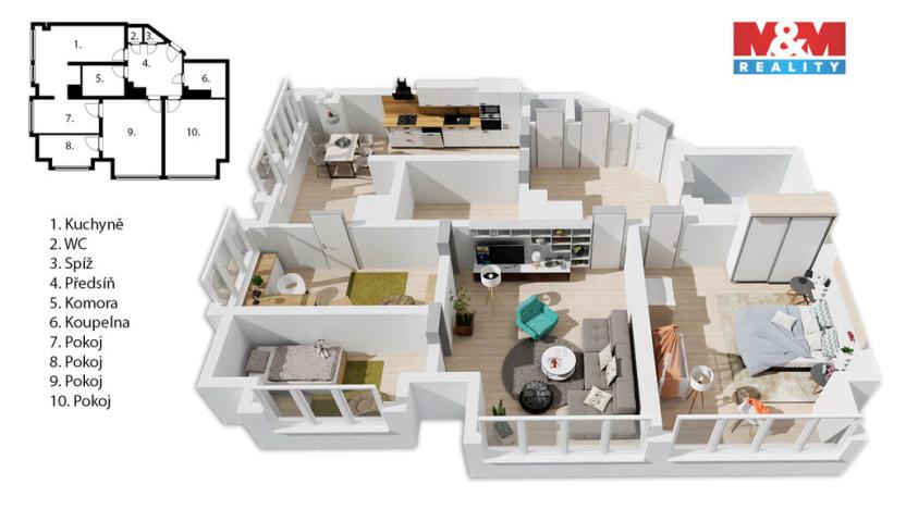 Prodej bytu 4+1, Praha - Holešovice, Veverkova, 124 m2
