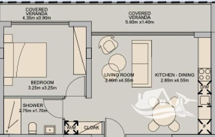 Prodej bytu 2+kk, Pafos, Kypr, 50 m2