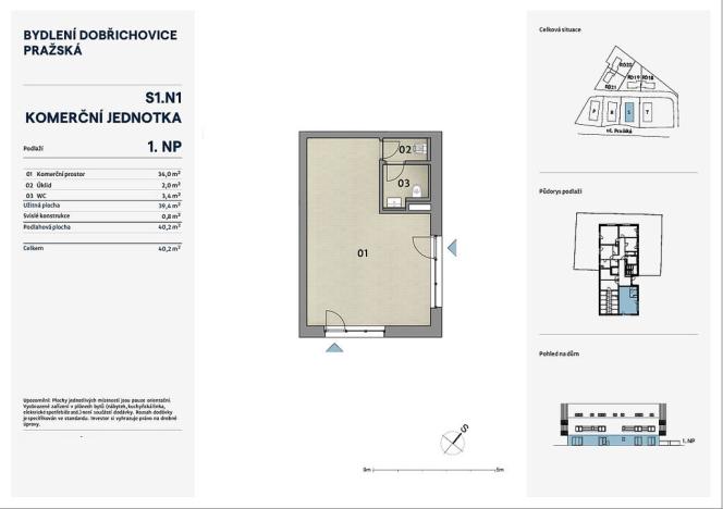 Prodej obchodního prostoru, Dobřichovice, Souběžná, 40 m2
