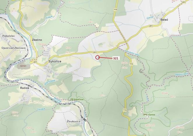 Dražba lesa, Sýkořice, 1242 m2