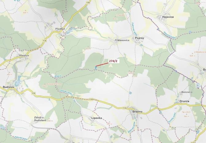 Dražba lesa, Psárov, 5348 m2