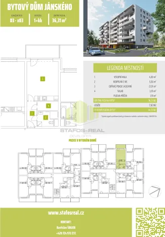 Pronájem bytu 1+kk, Olomouc, Janského, 36 m2