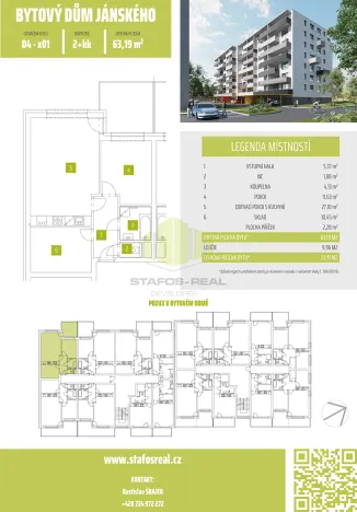 Pronájem bytu 2+kk, Olomouc, Janského, 63 m2