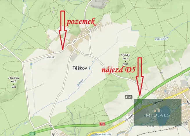 Prodej pozemku pro bydlení, Těškov, 1300 m2