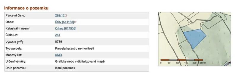 Prodej lesa, Štíty, 93672 m2