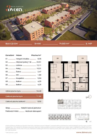 Prodej bytu 3+kk, Újezd u Brna, 63 m2