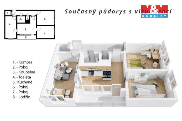 Prodej bytu 3+kk, Hradec Králové - Pražské Předměstí, Gebauerova, 53 m2